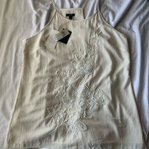 Beaded NWT Ann Taylor off white top